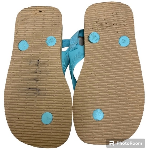 Havaianas Corgi Dog Flip Flop Sandals-Ivory Baby Pets-Toddler Size 9C Blue Tan - Picture 6 of 6